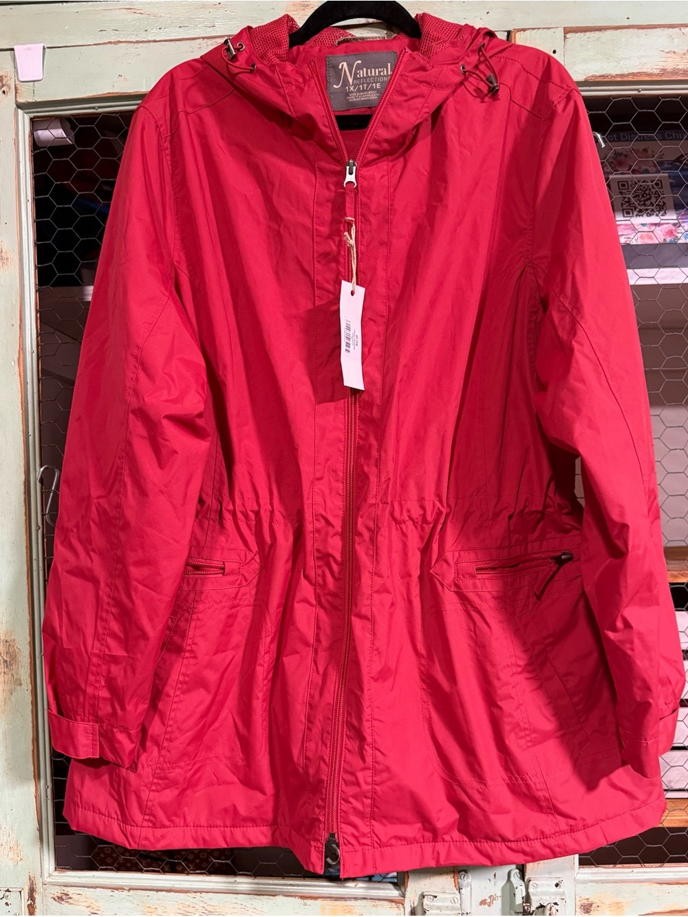 Natural Reflections Red Hooded Utility Jacket